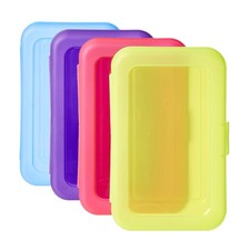 Amazon Basics 4-Pack Large Pencil Cases, Storage Organizer, 4-Pack, Multi
