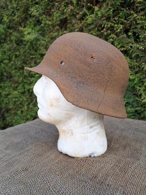 Original WW2 German M35 ''Stahlhelm'' Helmet Damaged.Kurland Pocket Dug Relic