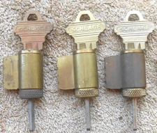 3  OEM SCHLAGE KIK cylinders 5 pins  SC-1  Schlage "C"  with 1 key each All KD