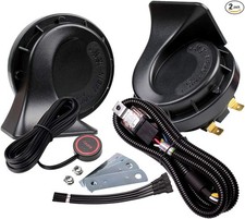 Car Horns Kit with Button 12V Truck Horn Loud Train Horn for Car Electric A