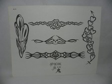 Vintage 1991 Apache Jil "Tribal bands" tattoo flash. Great condition.