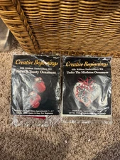 NIP Lot 2 Creative Beginnings Silk Ribbon Embroidery Kit Ornaments RK121/RK127