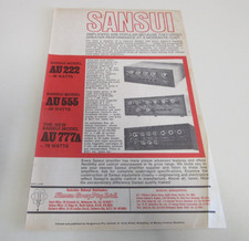 Sansui - Amplifiers - Print Advertisement - Models AU222, AU555 & AU777A - 1969