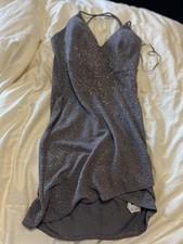Sleeveless Sparkling Gray Wrap Dress