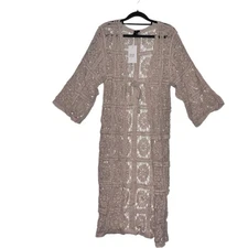 Raj Ivy Mesh Crochet Kimono, one size