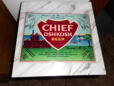 Chief Oshkosh Beer Metal Sign: Oshkosh, Wisconsin, New