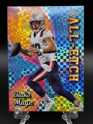 2024 Topps Chrome NFL Football Drake Maye  All-Etch X-Fractor SP RC