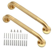 Shower Grab Bar, 2 Pack Bathroom Grab Bar, 1.25" Diameter 304 12 Inch Gold