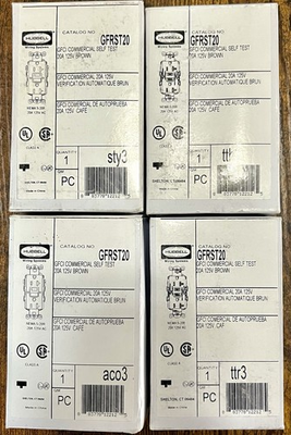 #ad Hubbell GFCI Commercial Self Test Receptacle GFRST20 Brown 20A 125V 4 Pcs $69.95