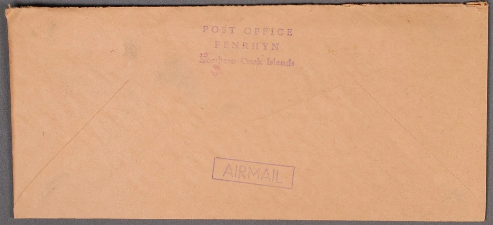 Mayfair Stamps Penrhyn OHMS correo aéreo a Deer Lodge MT cubierta aau_54949 Foto 2 de 2