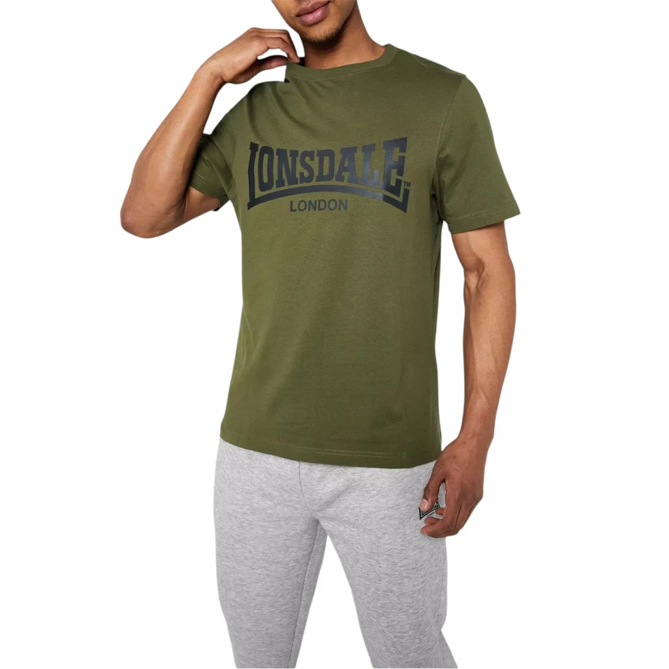 Lonsdale Mens T Shirts Essential Logo Summer Crew Neck Short Sleeve Basic Top - Image 4 of 4