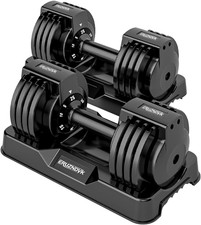25/55Lb Pair Adjustable Dumbbell Set, Adjustable Dumbbells Set of 2, 5 in 1/10 i