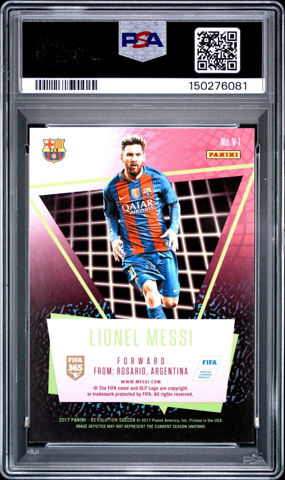 2017 PANINI REVOLUTION VORTEX V-1 LIONEL MESSI SOCCER PSA Near Mint 7 view 2