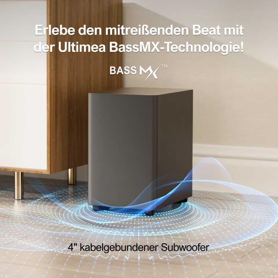 ULTIMEA 7.1ch Soundbar für TV Surround Sound System mit Subwoofer, Lautsprechern - Bild 4 von 4