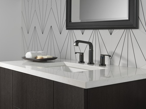 Delta 35589-DST Tetra 1.2 GPM Widespread Bathroom Faucet - Black - Bild 5 von 8