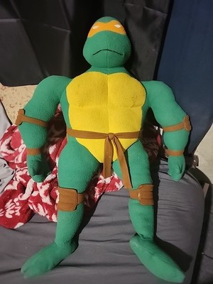 2004 TMNT Giant Plush Michelangelo Retro Stuffed Turtle Toy Mirage Studios 28''