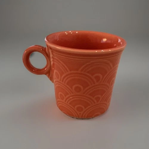 Fiesta Ware Horizon Fan Embossed Persimmon  Mug