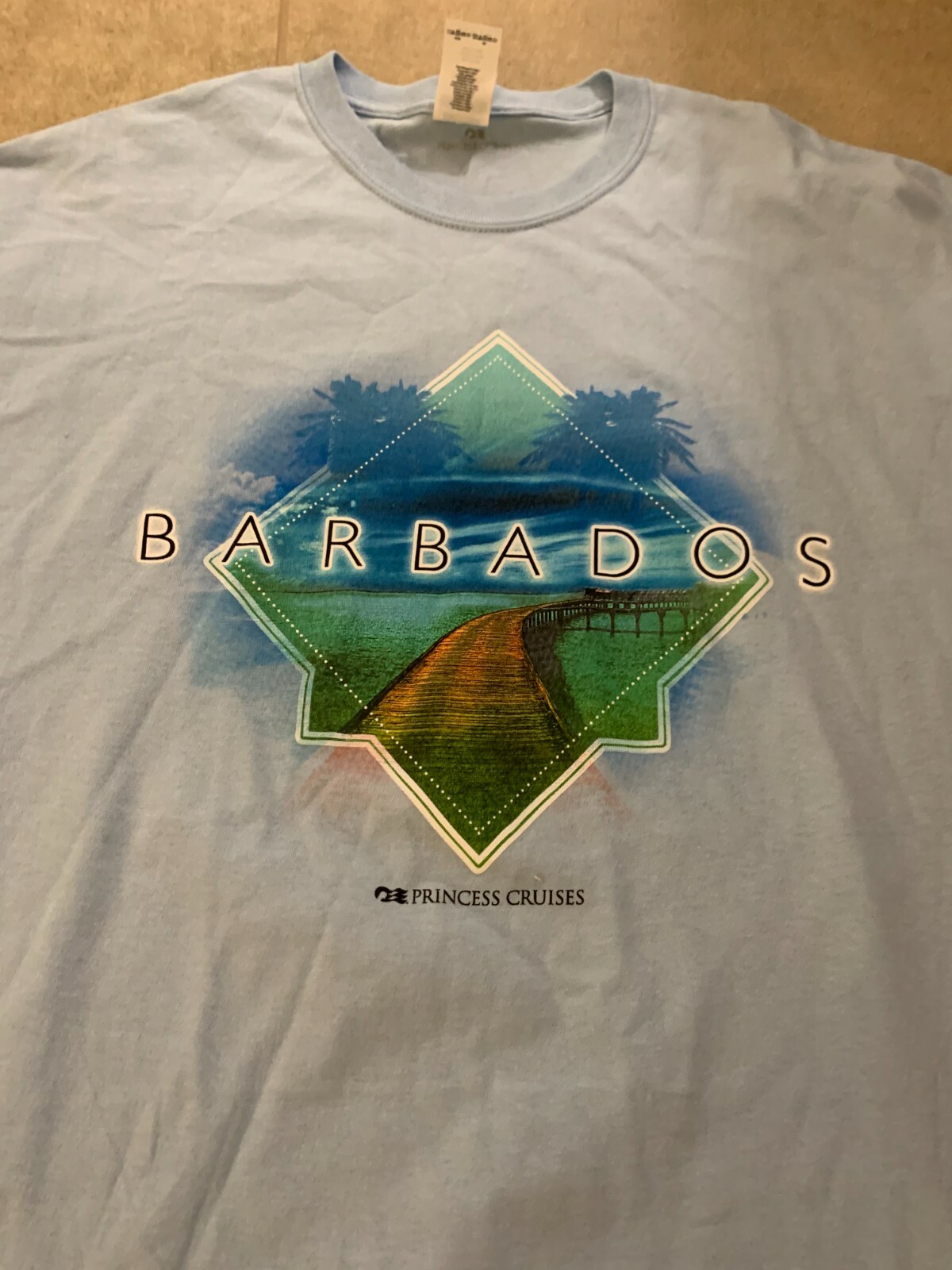 Men's Light Blue Gildan T-Shirt XL - Barbados Princess Cruises Design-image