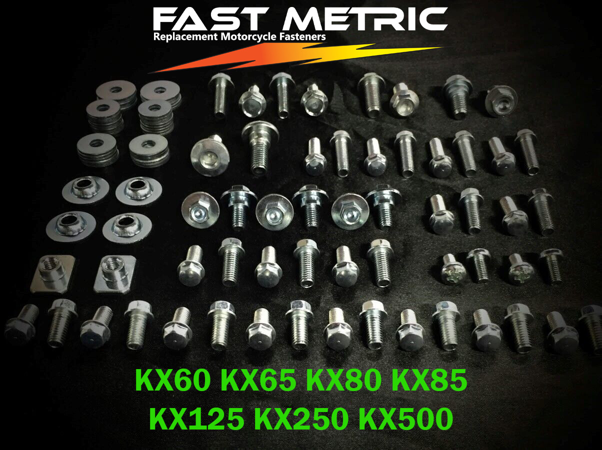 96pc KX PLASTIC BODYWORK BOLT KIT KAWASAKI KX60 KX65 KX80 KX85 KX125