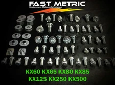 96pc KX PLASTIC BODYWORK BOLT KIT KAWASAKI KX60 KX65 KX80 KX85 KX125