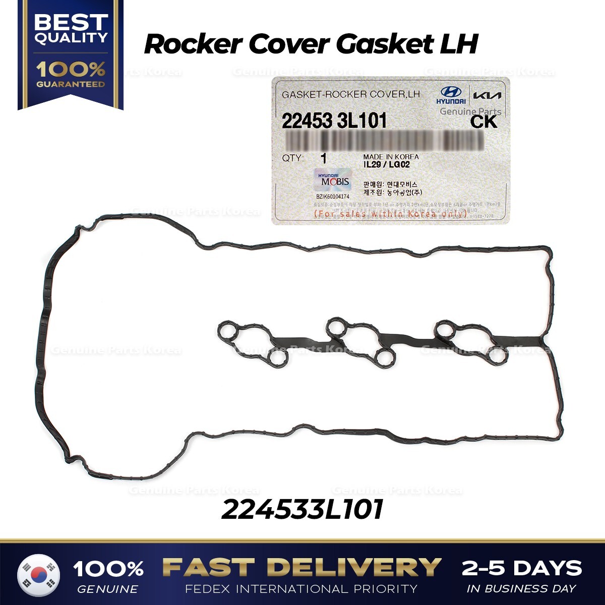 ⭐Genuine⭐ Rocker Cover Gasket LH 224533L101 for Hyundai Genesis