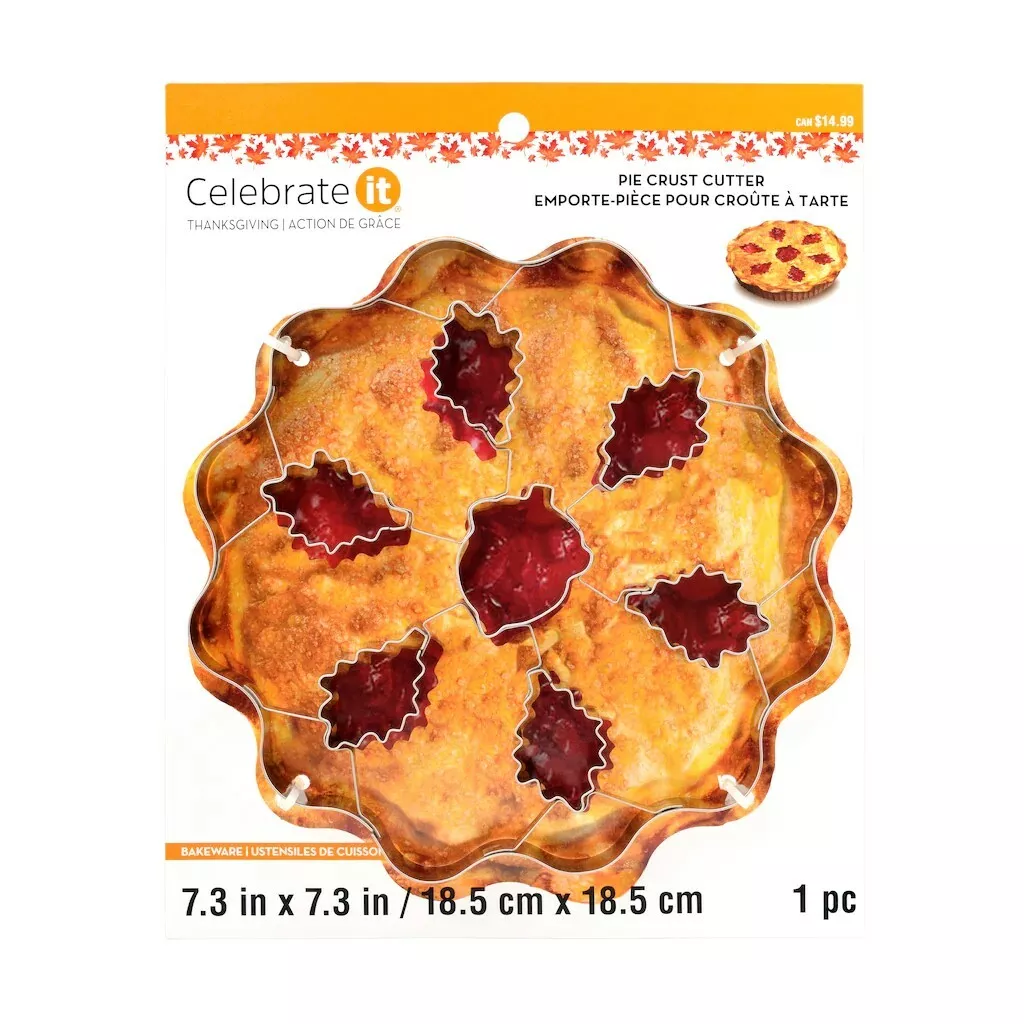 Celebrate It Pie Crust Cutter Thanksgiving Acorn and Leaves Metal Fall  Harvest