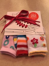 Blue Star Kids Socks 3 Pairs w/ Shoelaces size 11-12