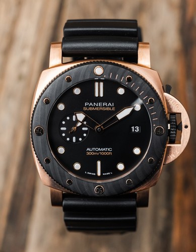 Panerai Submersible Rose Gold QuarantaQuattro Goldtech OroCarb...