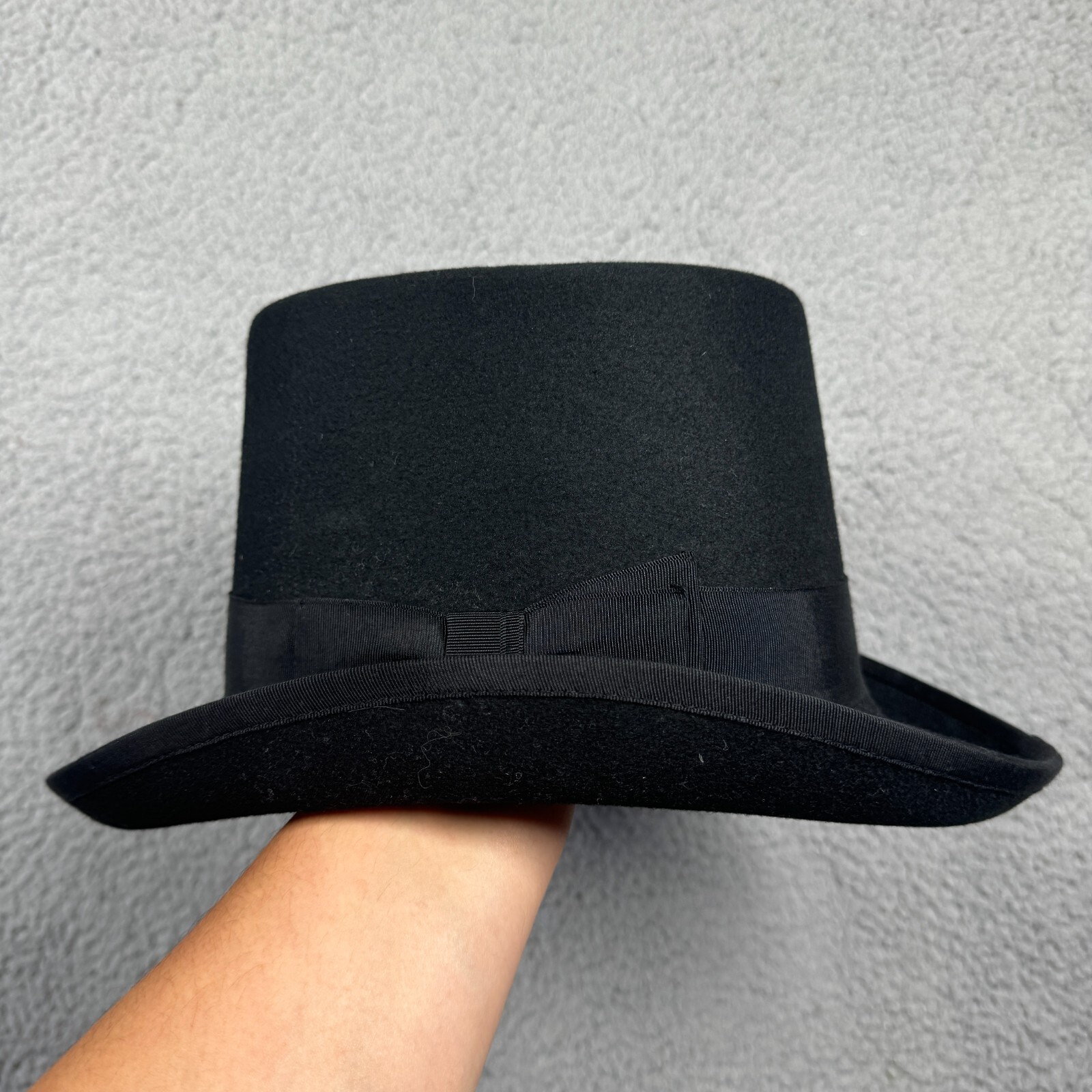 Steampunk Doorman Scala Mad Hatter Wool Felt Black Top Hat Medium Size-image