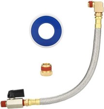 10Inch Tube Air Compressor Extended Tank Drain Hose 1/4'' NPT 90 Degree Shutoff