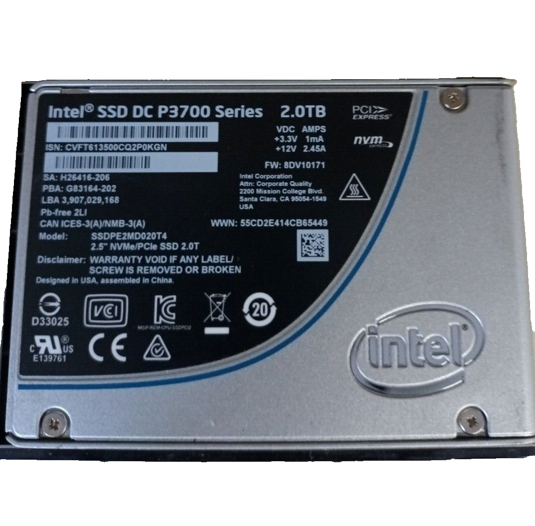 Intel SSD DC P3700 2TB PCIe NVMe SSD SSD PE2MD020T4 with