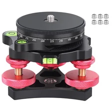 CNC Tripod Leveling Base Tripod Head 60MM Camera Panoramic Panning Base Kit