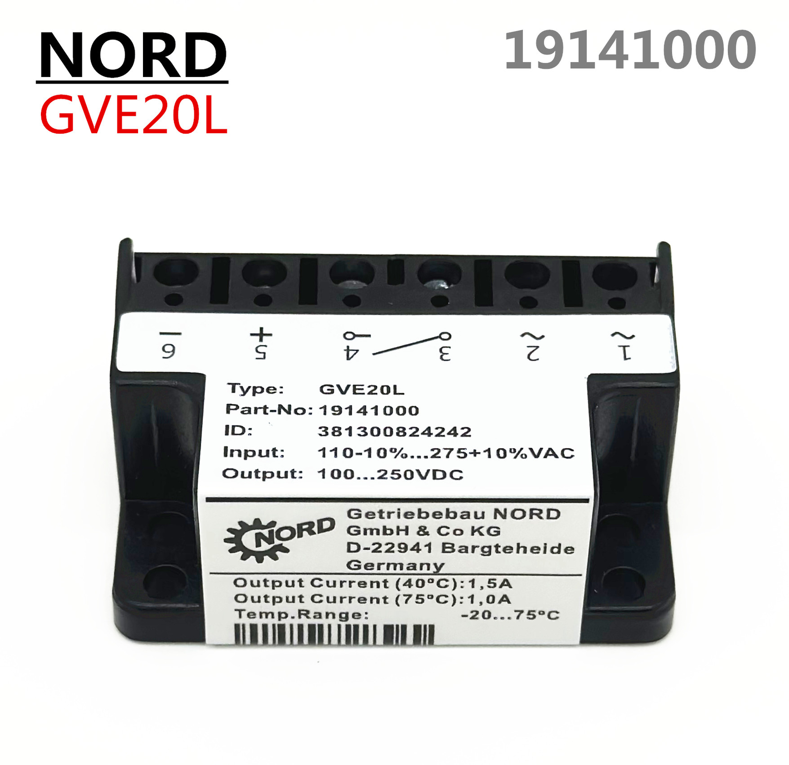 GVE20L 19141000 110V 10 275V 10 VAC 100 250VDC Motor Brake gve20l-19141000-110v-10-275v-10-vac-100-250vdc-motor-brake