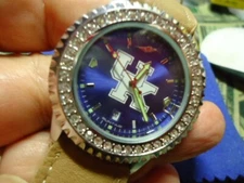 Nice Quartz Running UK University of Kentucky Wildcats Rhinestone Suntime Watch