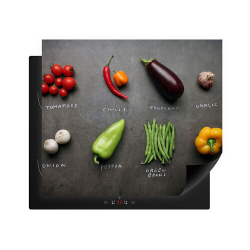 Plaque de couverture de cuisinière en plastique légumes poivrons gris tapis à induction protection cuisine - Photo 1/30