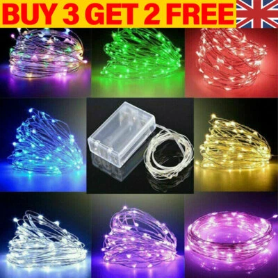 U-DREAMHOME Battery Operated Fairy String Lights Micro Rice Copper Wire Xmas Light 20/100LED