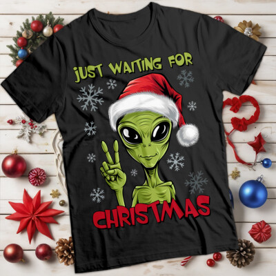 Weihnachtsbaum T-Shirts lustig Alien Herren und Damen Tee #MC