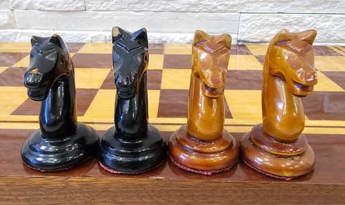 Rare Soviet Chess Set 1950s Mordovian Wooden Vintage Chess Antique Old USSR - Picture 13 of 21