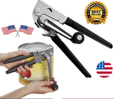 Commercial  Easy Crank Can Opener Heavy Duty Ergonomic Design Silver/Black