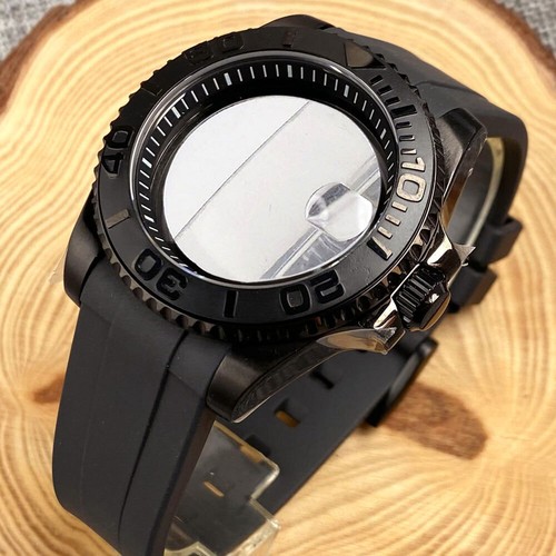 40 mm schwarz PVD Keramik Lünette Saphir Kapitel Ring Uhrengehäuse passt NH35 NH34 PT - Bild 11 von 36
