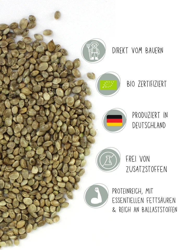 BIO Hanfsaat 5kg für Vögel, Nager, Pferde, Futterhanf für Tiere - Bild 4 von 4