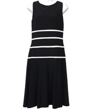 Lauren Ralph Lauren Womens Black Midi Dress Size 6 Sleeveless Preppy Old Money