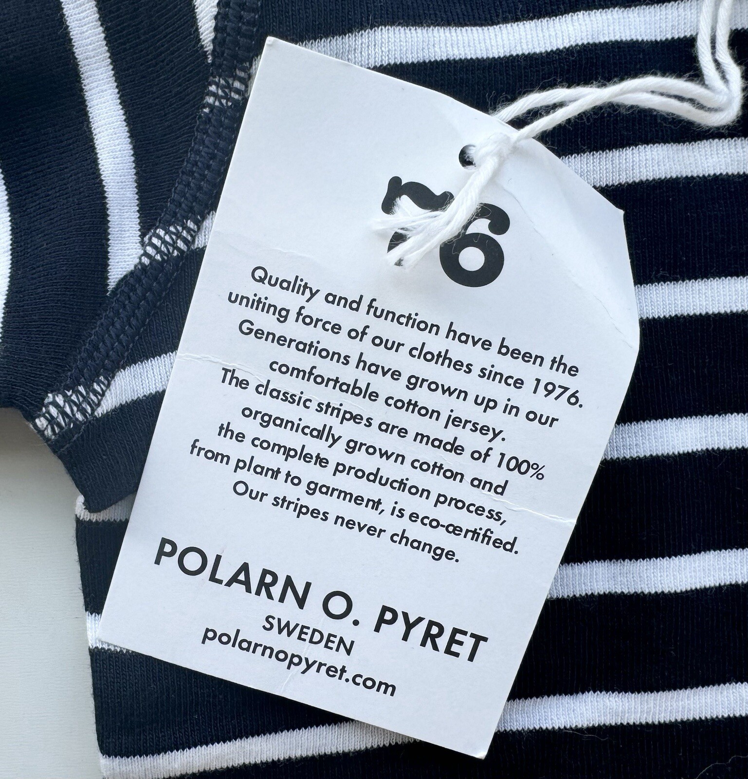 NEW Polarn O. Pyret Sz 0-1 Months Baby Navy White Striped Long Sleeve ...