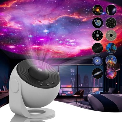 New LED Galaxy Projector Starry Night Light Moon Star Sky Nebula Projection Lamp