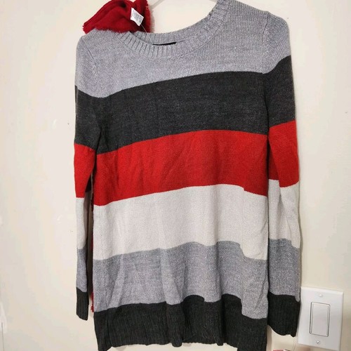 IZ BYER Sweater For Girls Size 16 XL with scarf Striped Colors B1 - Picture 3 of 10