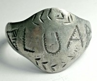SCARCE ANCIENT ROMAN LEGIONARY SILVER RING 'LUA' ENGRAVINGS 