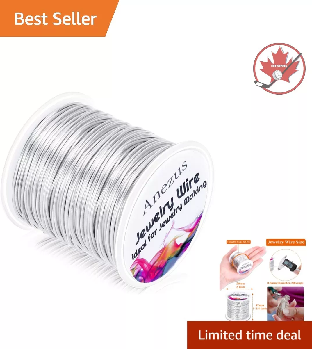 Premium 20 Gauge Silver Craft Wire for Jewelry Making Copper Beading Wire