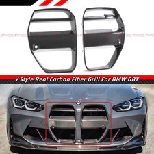 For 2021-2026 Bmw M3 G80 M4 G82 G83 Real Carbon Fiber V Style Nose Grill Grille