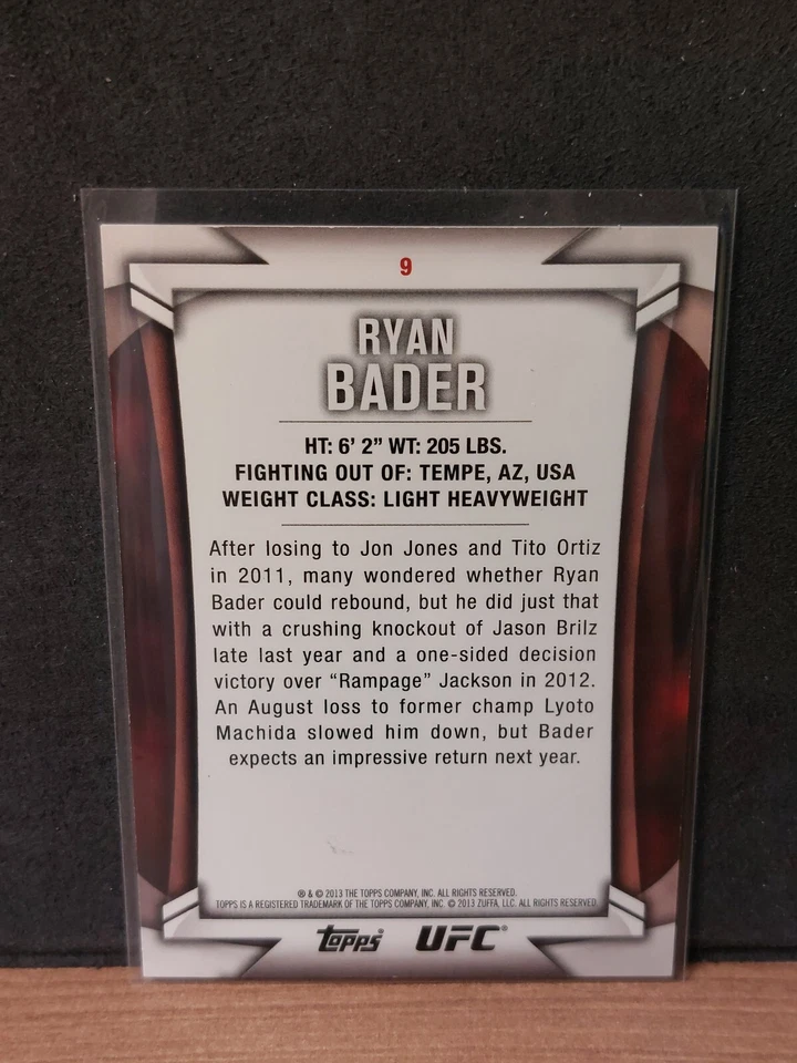 Ryan Bader #9 2013 Topps UFC Knockout Gold #014/188 - Image 2 of 2