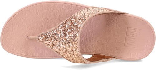 FitFlop Lulu sandali glitter infradito sandali da donna in oro rosa UK 6 NUOVI - Foto 6 di 8